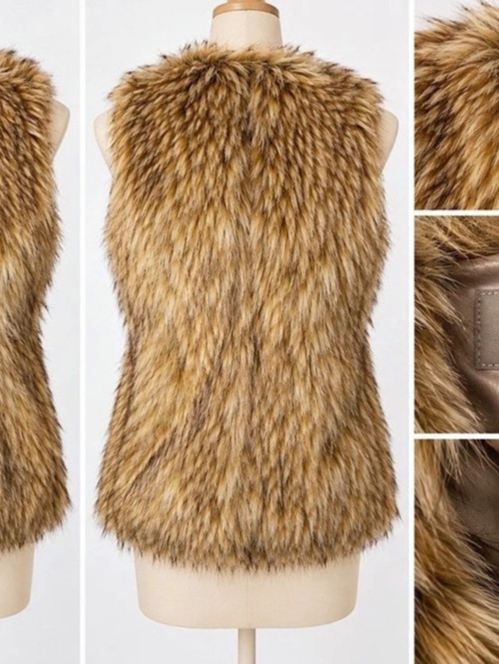 Zara Trafaluc Outerwear Collection faux-fur vest Faux Fur Vest in Brown & Cream